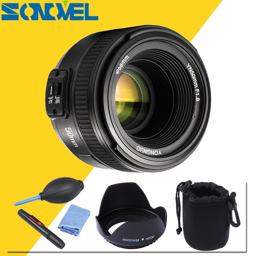 Объектив для камеры YONGNUO YN50mm F1.8 MF YN 50 мм f/1 8 AF диафрагма YN50 автофокус NIKON D7500 D7200 D5600