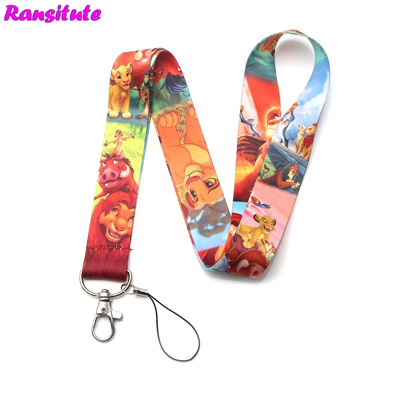 Ransitute R331 الأسد الملك مفاتيح ID بطاقة رياضة أحزمة هاتف المحمول USB شارة حامل DIY الهاتف شنق حبل الحبل
