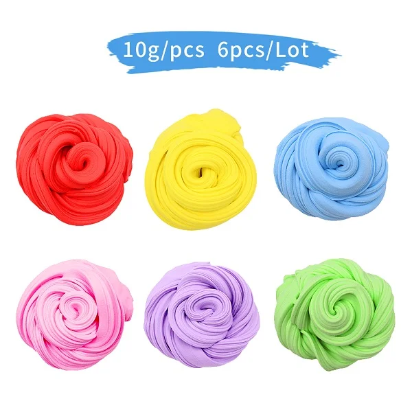 6PCS ( 1LOT ) 6 шт. цветная слизь матовая игрушка слоеный клей Пластилин Глина игрушка шпатлевка мягкая антистресс для Лизун для детей пушистая клейкая масса слизь - Цвет: 6PCS ( 1LOT )