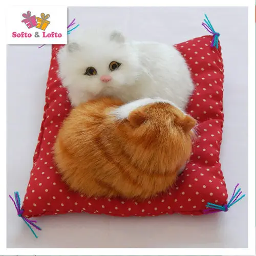 artificial cats couple toy,baby kat kittens pussy cat,doll decorations birthday gift for child girls 5_