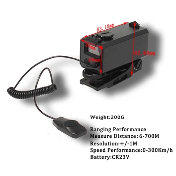 

700M Laser Rangefinder Speed Measure Pitch for Rifle Scope with QD Quick Release Mount and Remote Switch Hunting Airsoft 36-0001