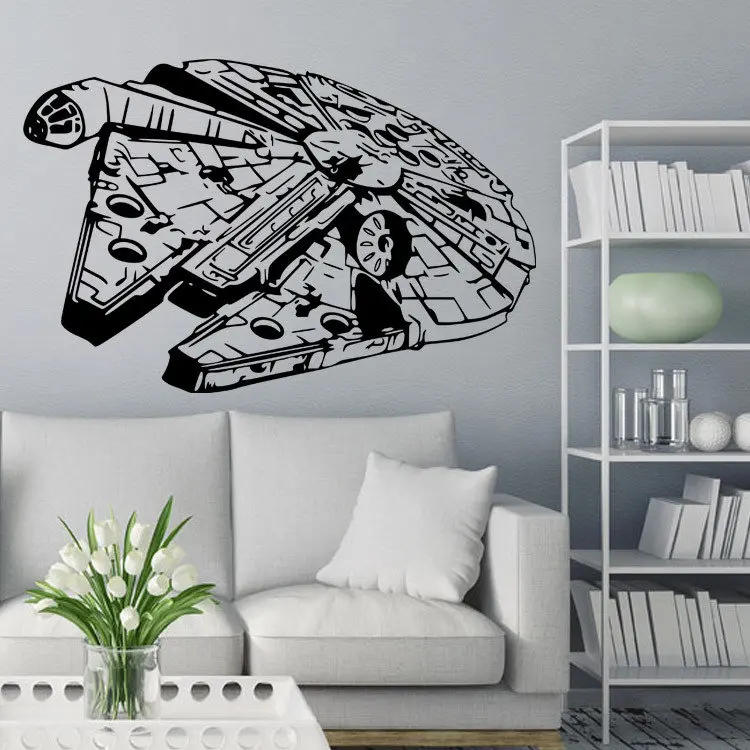 

New Design Wall Decal Star Wars Spaceship Vessel Vinyl Wall Sticker Removable Star Wars Wallpaper Spaceship Home Decor AY1608