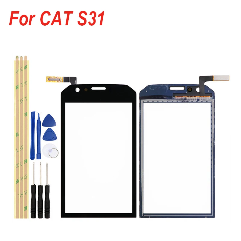 Для CAT S31 S41 сенсорный экран стеклянная панель дигитайзер передняя стеклянная панель Объектив сенсор для CAT S31 S41+ Инструменты+ 3 М наклейки