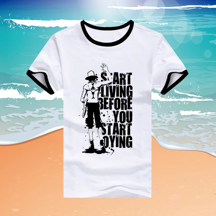 Cosplay&Ware [10]One Piece T Shirt 2 Japanese Anime Clothing Back Color Cotton T-shirt Cosplay Costumes -Cosplay&Ware anime Shop