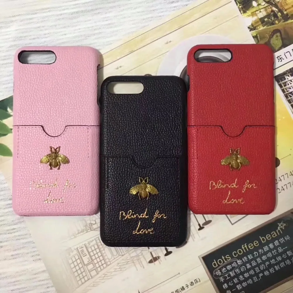 

Litchi Pigeon Bee Card Holder Shell for Apple iphone6 6S 6plus 7 7plus Xr Xs max Case for iphone 8 8plus Hard back cover