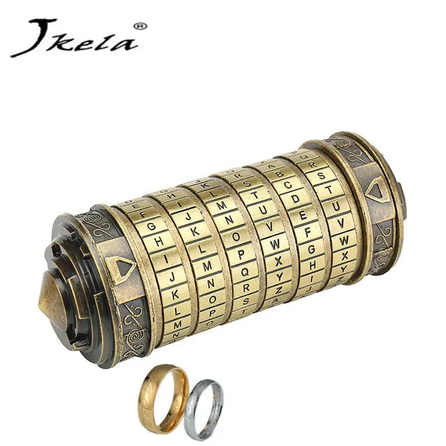 

[New] Educational toys Metal Cryptex locks gift ideas Da Vinci Code lock to marry lover escape chamber props get 2 free rings