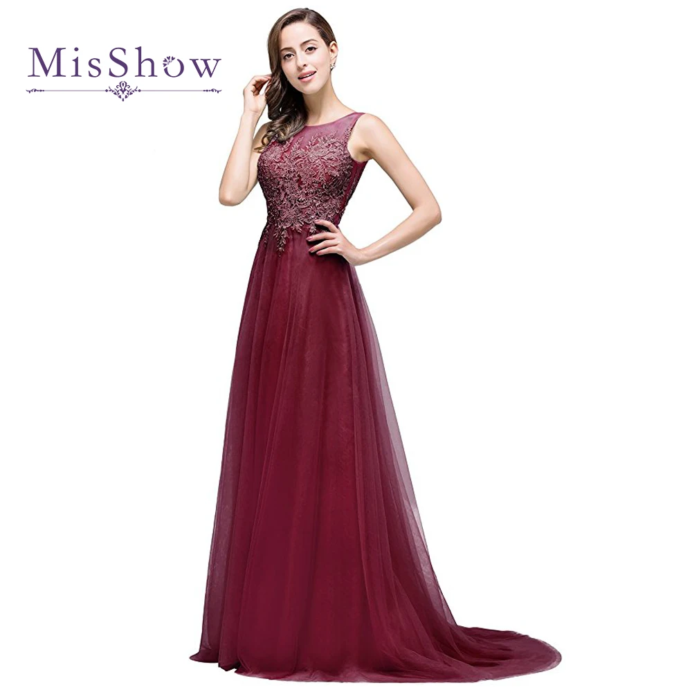 

vestido de festa Backless Long Evening Dresses Appliques Lace Tulle Evening Dress Robe De Soiree Formal Gowns Prom Party Dress