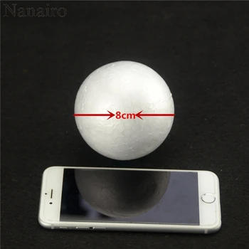 

New 30PCS/Lot 80MM Modelling Polystyrene Styrofoam Foam Ball White Craft Balls For DIY Christmas Party Decoration Supplies Gifts
