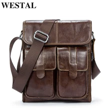 WESTAL Aus Echtem Leder tasche männer taschen Messenger Taschen männlichen kleine klappe Vintage Leder schulter crossbody taschen für männer Handtaschen 366