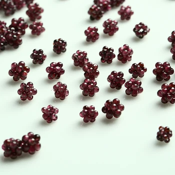 

12 pcs DIY jewelry natural wine red garnet beads crystal bead curd genuine Handmade