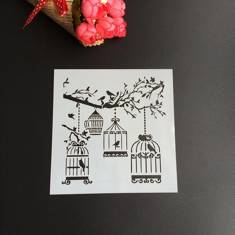 

1Pcs 13*13cm Scapbook Stencil Cake Decorating Tool scrapbooking DIY Decorating Stencil Fondant Pattern Printing Spray Template
