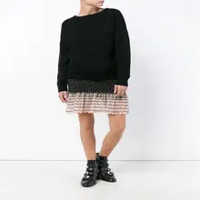 spring and summer new new high waist was thin package hip knit skirt geometric pattern gradient pattern skirt pleated skirt
