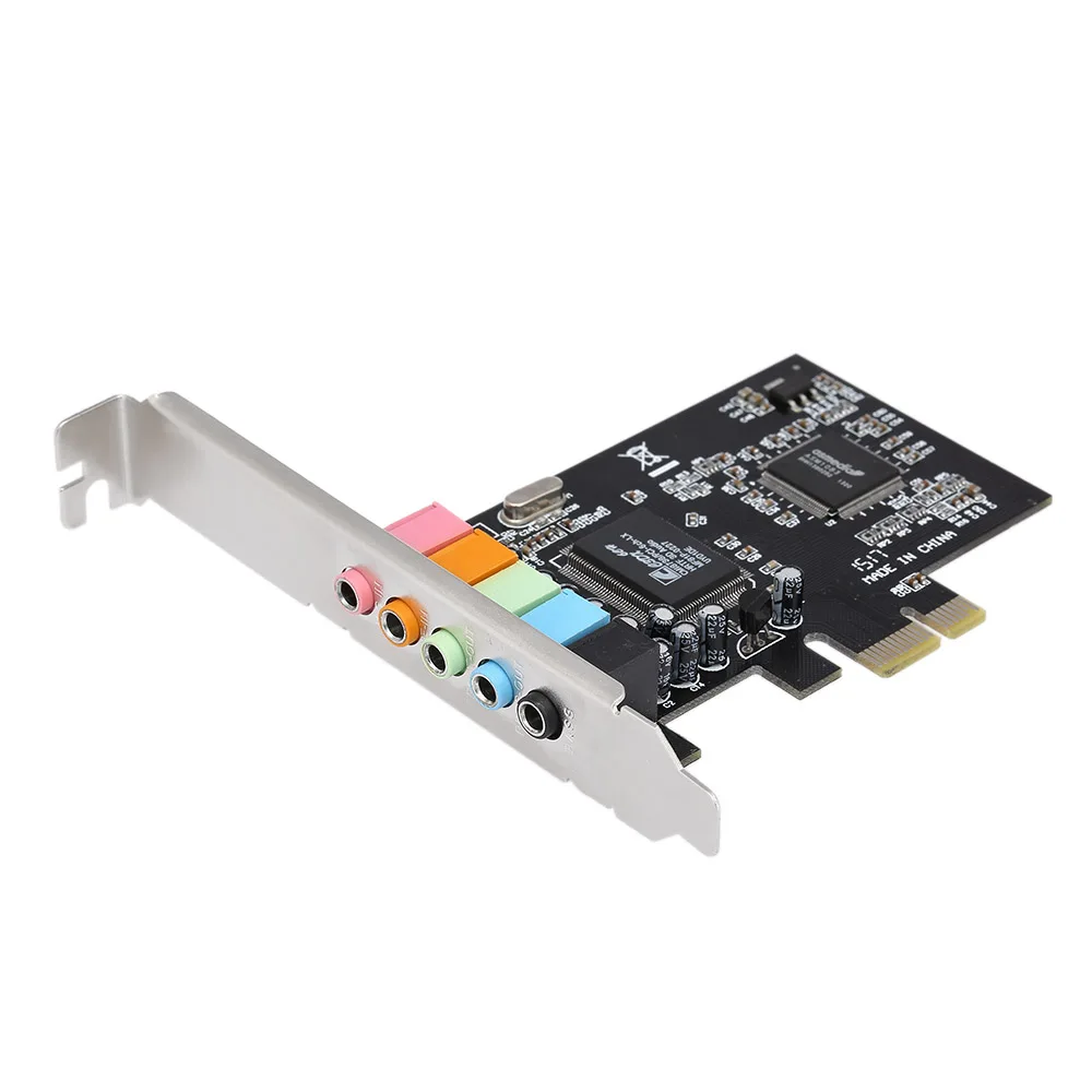 5,1 звуковая PCI-E Express карта PCI E Express 5 портов Звуковая карта стерео объемная Звуковая карта для ПК компьютера Настольный черный