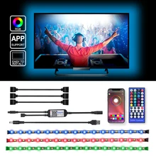 USB Светодиодная лента DC 5 в 50 см 1 м 2 м 3 м 4 м IR 40Key управление Лер приложение Bluetooth управление Гибкий Светильник Настольный экран ТВ фоновый светильник ing