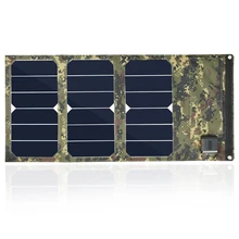Portable camouflage colors 20W Folding Foldable Solar Panel Charger Waterproof Mobile Power Bank Phone Battery Dual USB 5V 2A