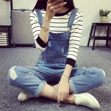 2017 Fashion Korean New Women Jumpsuit Denim Overalls Casual Skinny Girls Pants Jeans Cheap Girls overalls