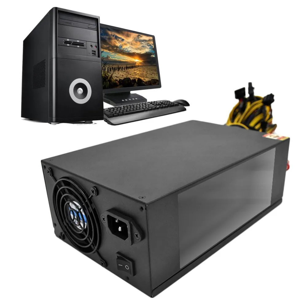 

High Efficiency Rated 2200W Power Supply with EMC with Dual 8CM Low Noise Cooling Fans for Bitcoin Mining Machine