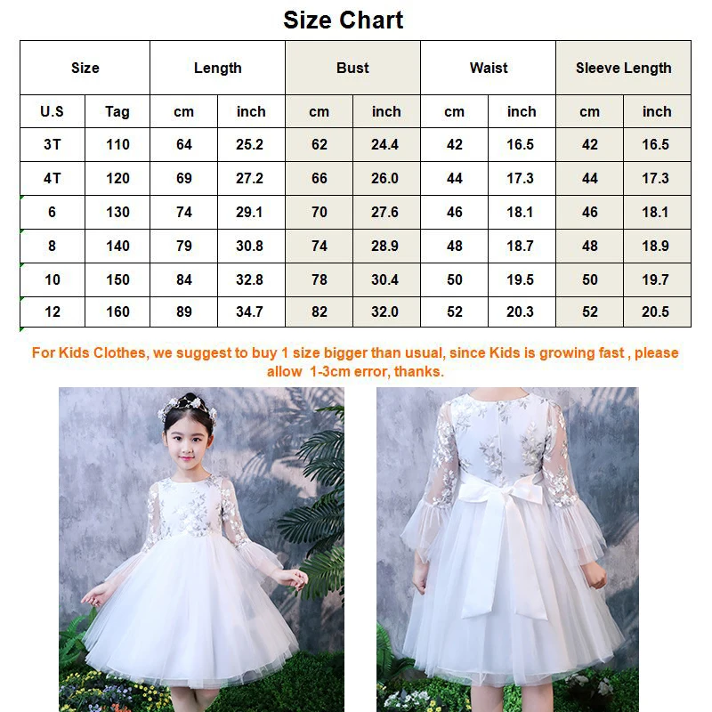 Girls White Princess Dress Flower Embroidered High Quality Prom Gown New Year Christmas Ceremonial Robe Elegant Frocks for 3-12T