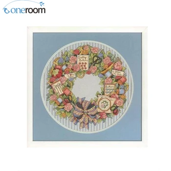 

lovely beautiful counted cross stitch kit stitcher's wreath Dim 13616, flower wreath 44X45CM, 14CT