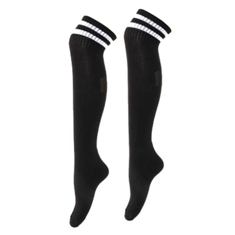 1 Pair Sports Socks Knee Legging Stockings Soccer Baseball Football Over Knee Ankle child/adult Socks Hot Sale - Цвет: BK