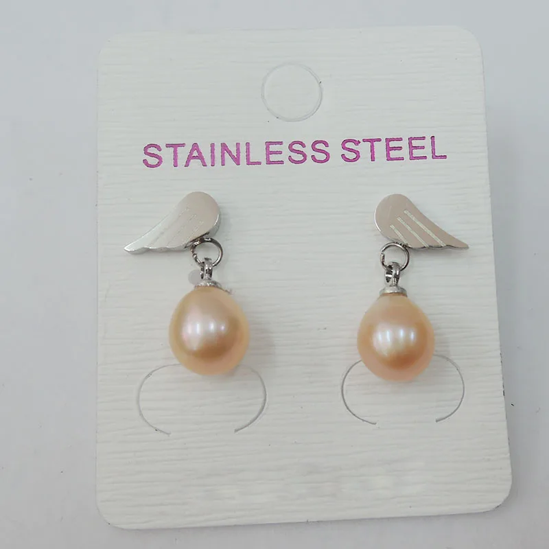 

high quality top fashion 100% nature freshwater AAA+ pearl earring with 100% stainless steel earring hook -anti-allerge earring
