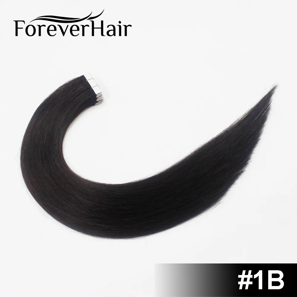 FOREVER HAIR 2,0 г/шт. 1" Remy лента для наращивания человеческих волос коричневый 8#20 шт/упаковка Высший сорт бесшовная кожа наращивание волос 20шт - Цвет: # 1B