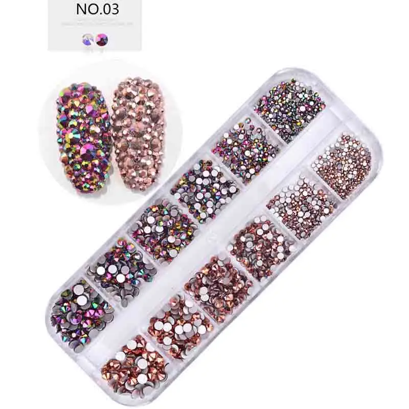 1 коробка, стразы для дизайна ногтей, блестящие 3D Подвески для ногтей, смешанные украшения для ногтей, драгоценные камни, шпильки для ногтей, хрустальные стразы, бусины