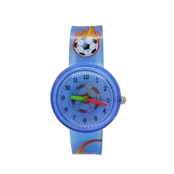 Новые творческие 3D футбол дети мода часы спортивные Баскетбол детей пластиковые часы повседневное Reloj infantil Montre pour enfants