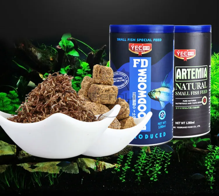 YEE сухой красный червь крови Замораживание сушеные Рассол Креветки Artemia