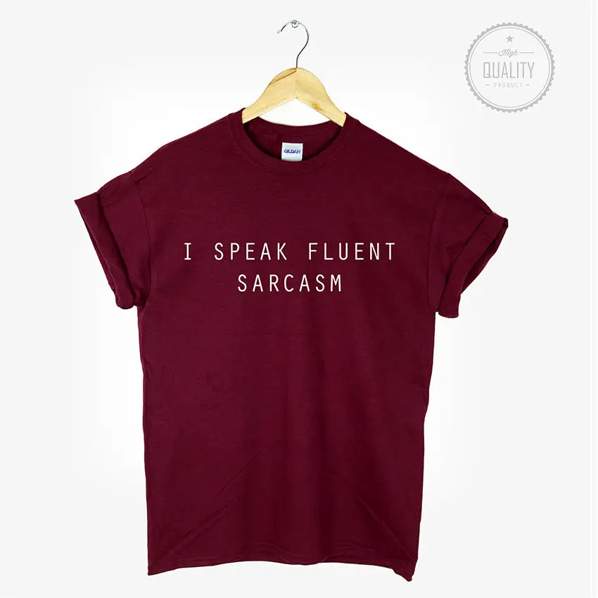 Я говорить свободно сарказм Футболка Топ лозунг tumblr ЛЮБОВЬ Рождественские Hipster