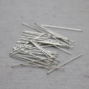 

100PCS Wholesale Metal Hardware for Accessory Diy Machining metal parts Pins Flat needle Silver-plate Earrings Bracelet