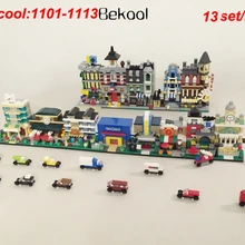 13 набор Decool Mini City 13 в 1 мини модульный совместимый городской пейзаж кинотеатры/магазин пиццы/пожарный блок пост набор игрушек
