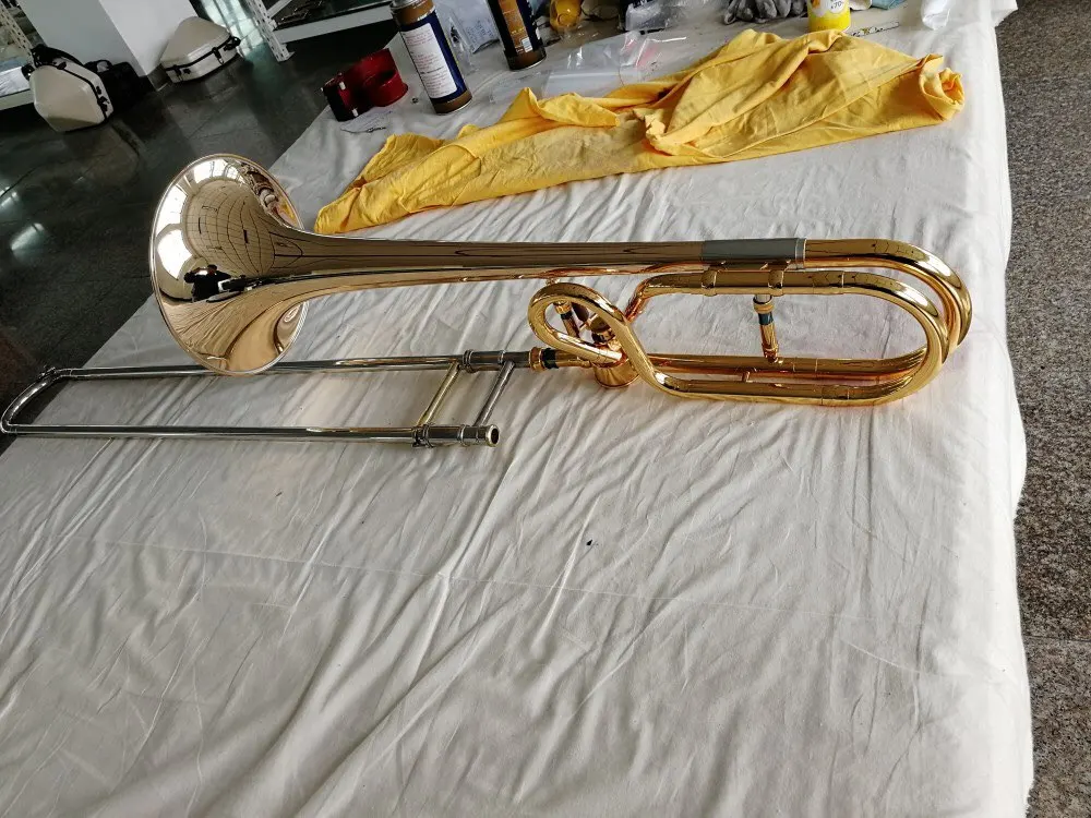 Латунные Музыкальные инструменты Schagerl trombone H85 латунный настоящий позолоченный тенор тромбон таможенный ручной Чеканный колокол с Чехол