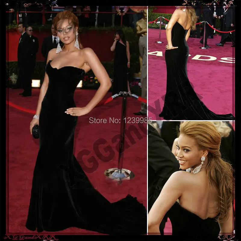 Beyonce Knowles Schwarze Formale Kleid Oscar 2017 Roter Teppich