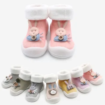 

New autumn and winter thick non-slip floor toddler socks baby cartoon rubber bottom tube foot socks