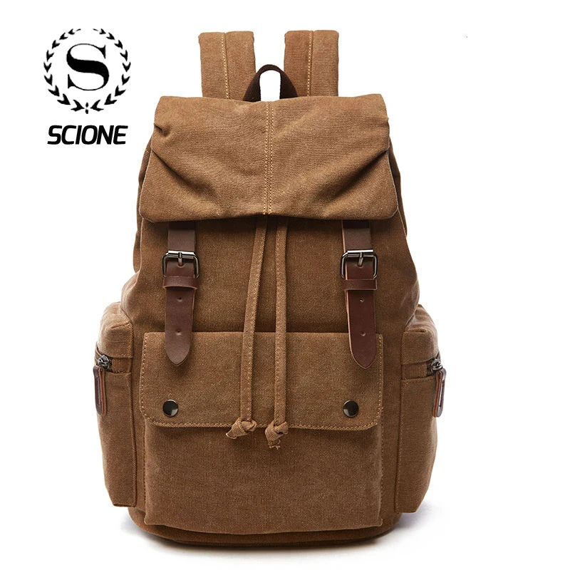 Korean Solid Canvas Laptop Backpack For Men Women A++ Grade Solid