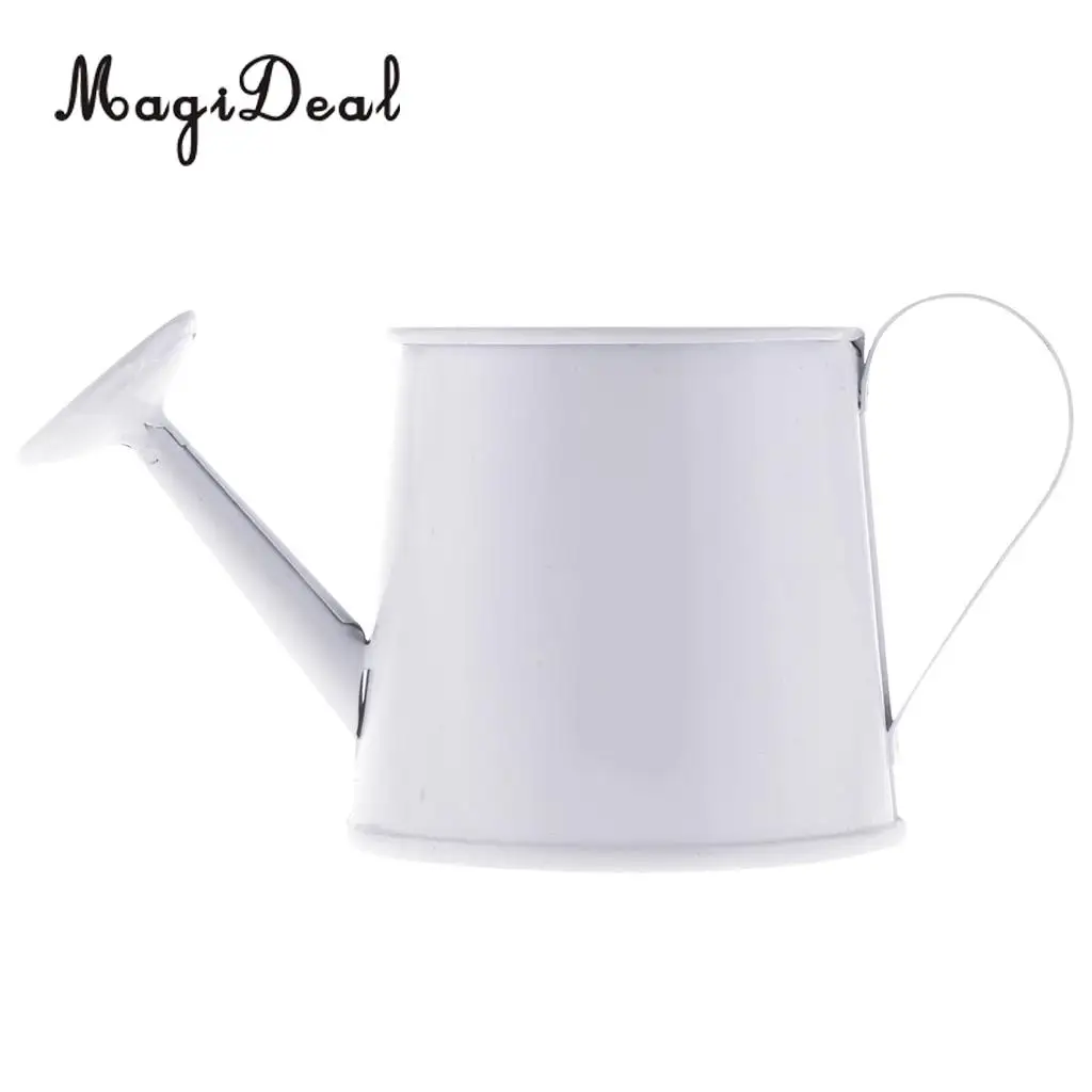 Pastoral Style Colorful Tin Flower Pot Mini Bonsai Watering Can Pot Succulent Plants Vase Decor