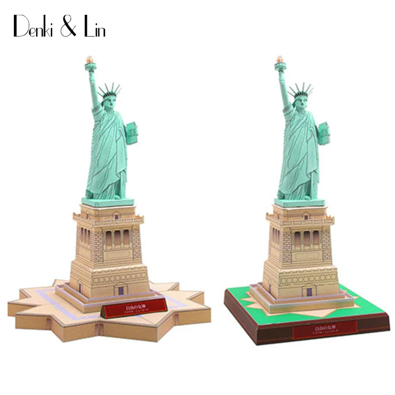 

3D American Statue of Liberty Craft Paper Model Architectural Assemble Hand Work Puzzle Game DIY Kids Toy Denki & Lin