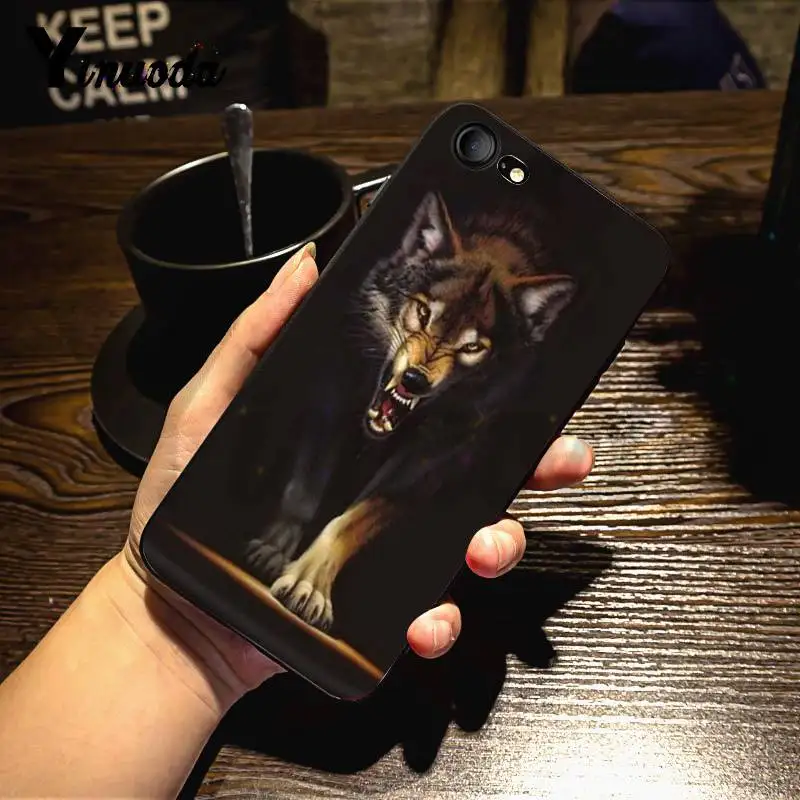 Yinuoda Fierce Wolf and Tiger Coque Shell DIY красочный чехол для телефона iPhone 7X6 6S 8 Plus 5 5S SE 5C 11 11pro