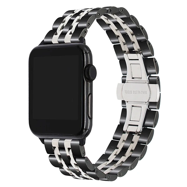 Ремешок из нержавеющей стали 316L для iWatch Apple Watch 5, 4, 3, 38 мм, 40 мм, 42 мм, 44 мм, браслет на запястье, черный, розовый, золотистый, серебристый