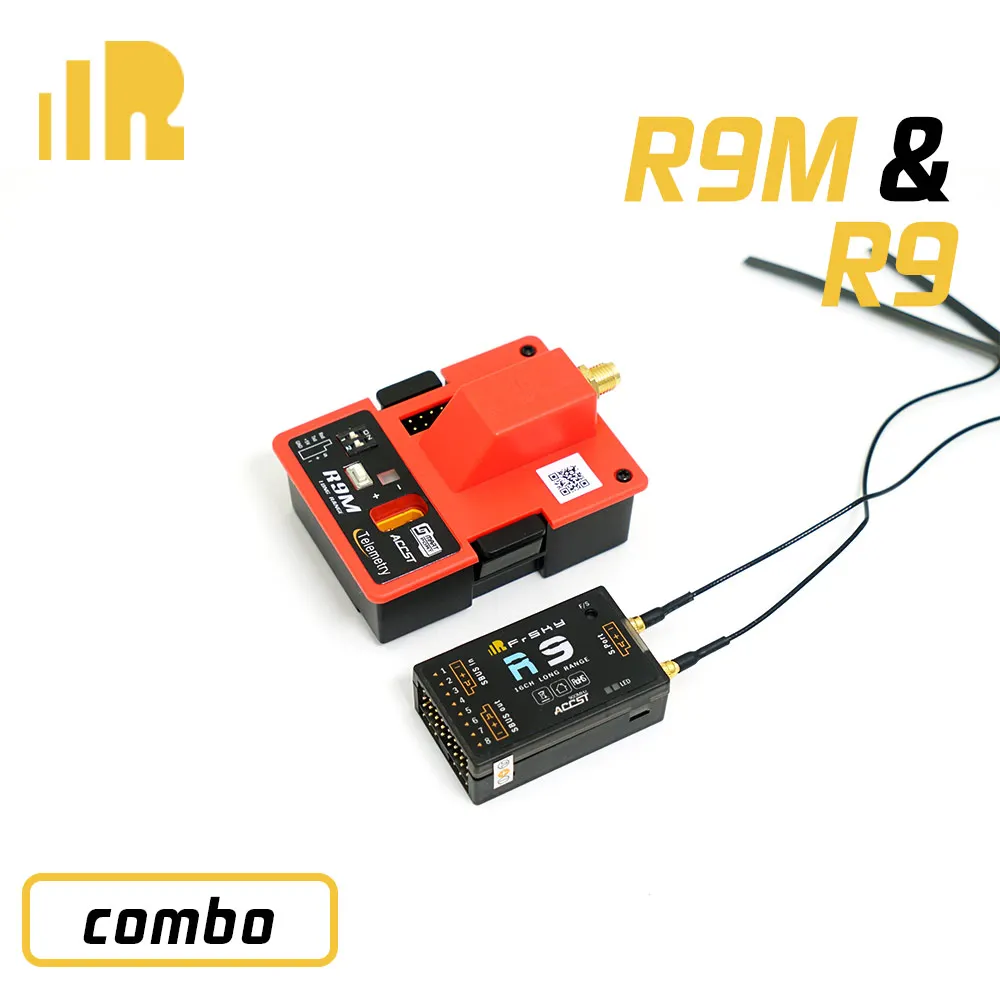 

FrSky R9 900MHz 16CH Long Range Receiver & R9M 2019 Module System with mounted Super 8 and T antenna