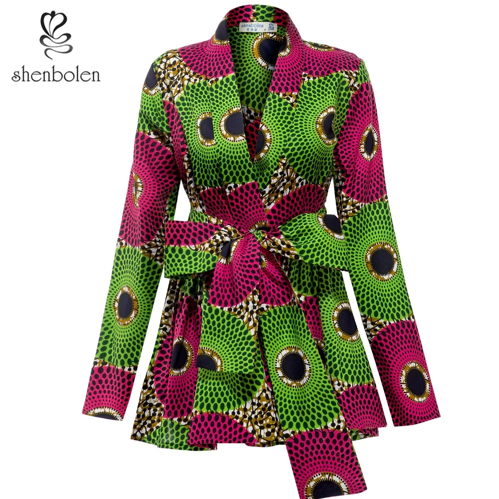 

African women shirt Traditional Batik Print Long Sleeve Shirt Dashiki Casual Cotton Shirt