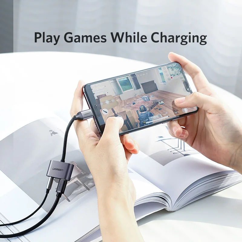 Кабель адаптер Ugreen с USB C на разъем 3 5 типа конвертер для наушников Type мм AUX Huawei P20 Pro