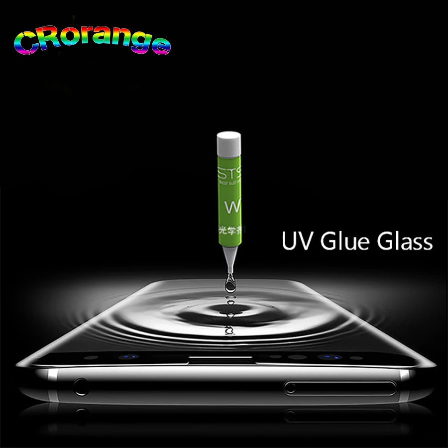 

2pcs Screen Protector For Samsung S8 S9 Plus Curved Tempered Glass Liquid Full Glue UV Light for Galaxy Note8 Note 9 S10 e Plus