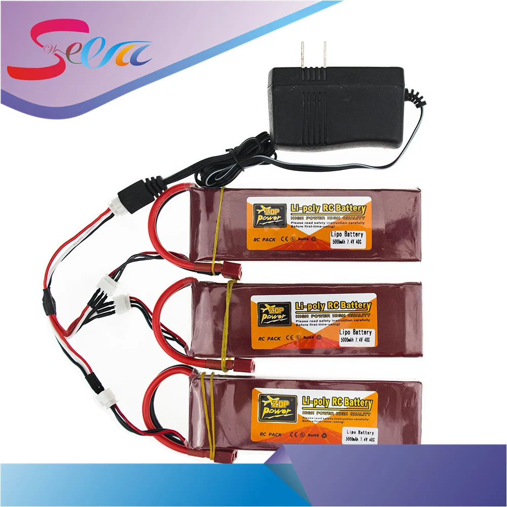 3X RC font b Drone b font Batteria 5000mah Lipo 7 4 V Battery 40C XT60