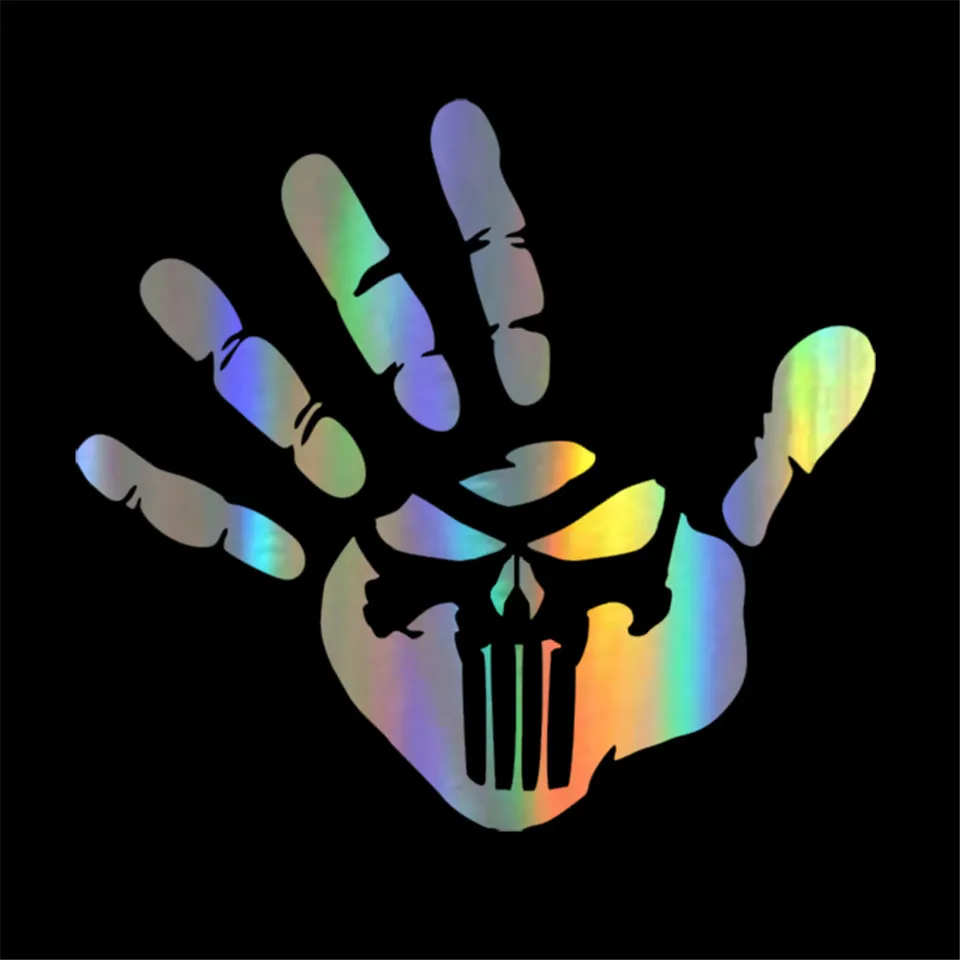 16.515.2CM Personalized Custom Handprint Punishment Skull Car Stickers Interesting Car Styling Vinyl Decals (4)