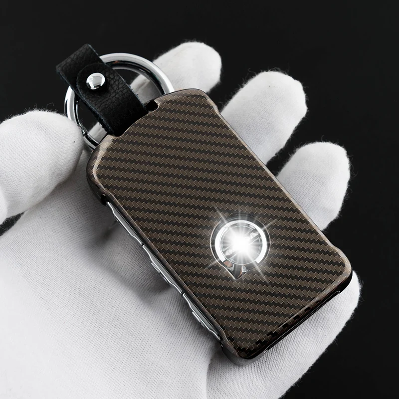 

Zinc Alloy+Leather keychain Car Key Protecting Shell Key Covers Case Fob For 2018 Volvo XC60 XC90 S90 V90 Accessory Car-Styling