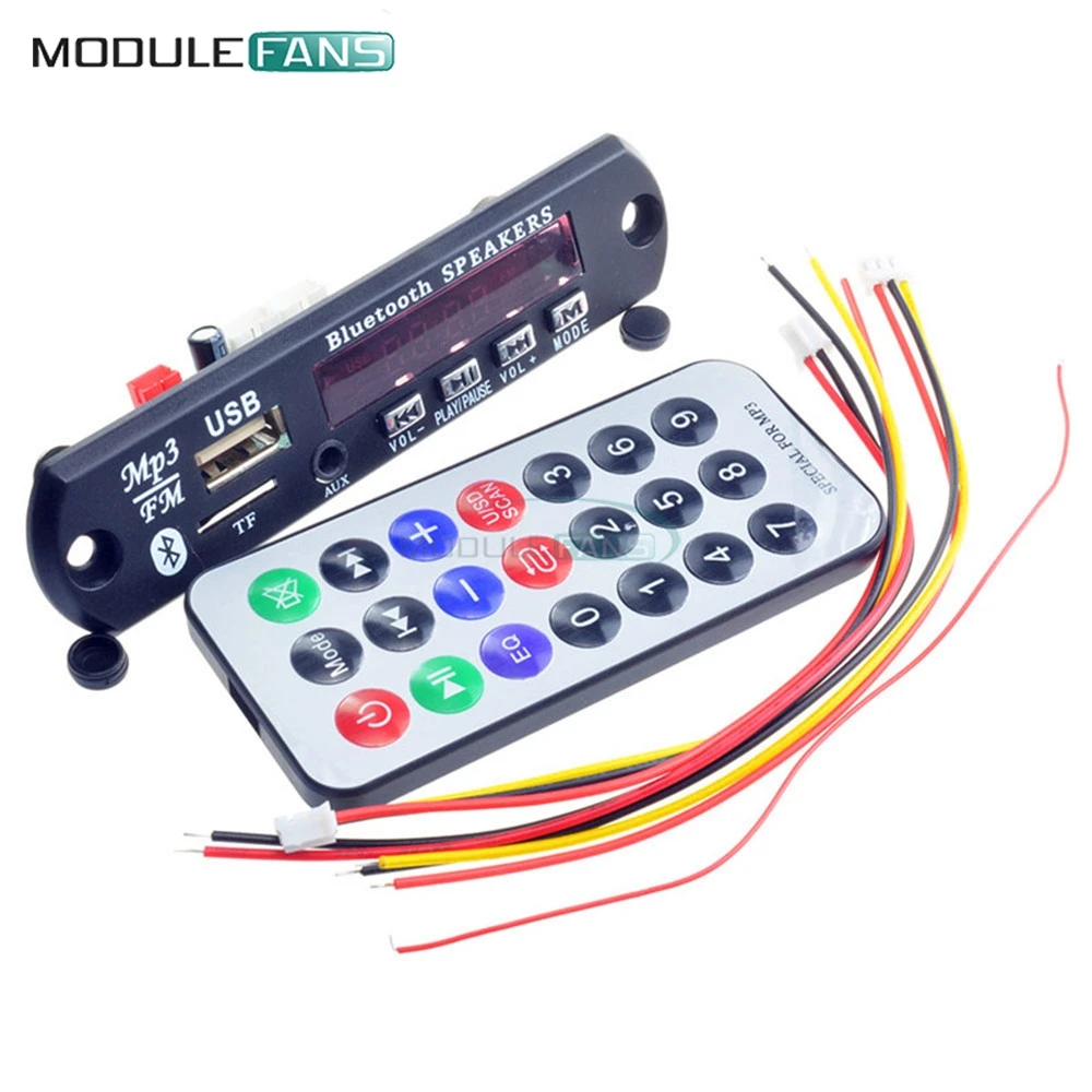 

5Sets Standard 12V Bluetooth MP3 WMA Decoder Wireless Module Board Audio Module TF USB Radio Car LCD Screen Remote Controller