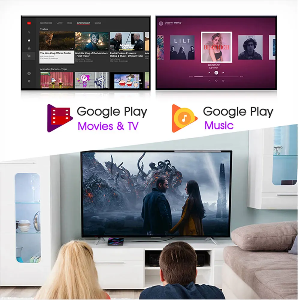 Google tv box android 9,0 H96 MAX Rockchip 4G 16 GB 32 GB 64 GB Android tv box 2,4/5,0G WiFi Bluetooth 4,0 4 K 3D iptv Android