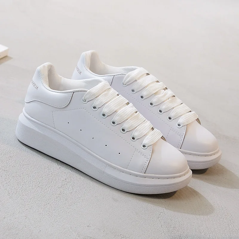 Белые кожаные туфли на толстой подошве Baitao; сезон весна-лето; Новинка года; обувь для отдыха в Корейском стиле для студентов - Color: White